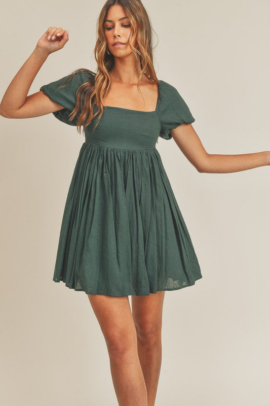 Hunter Green Baby Doll Dress