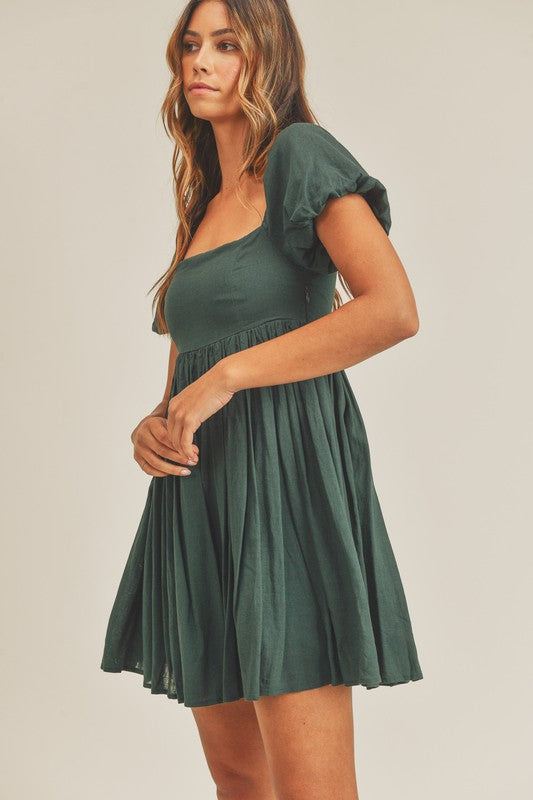 Hunter Green Baby Doll Dress