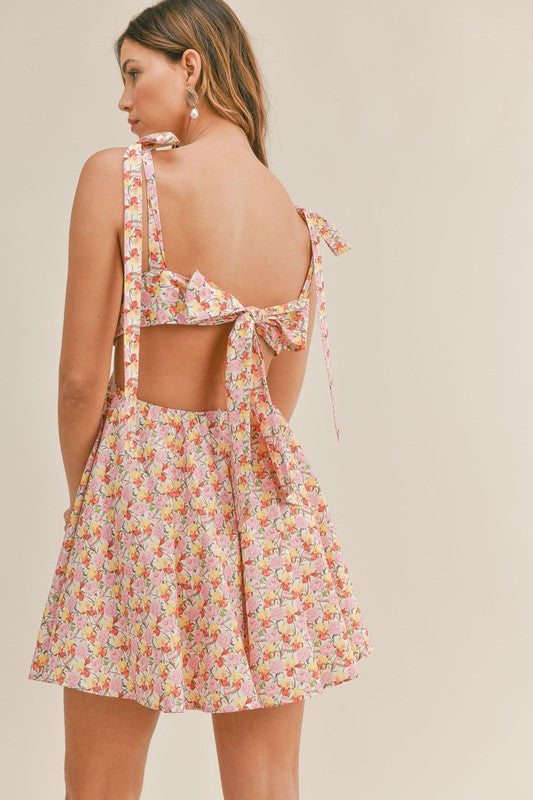 The Tell Floral Cut Out Mini Dress