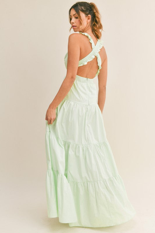 Maryam Ruffle Shoulder Detailed Maxi Dress